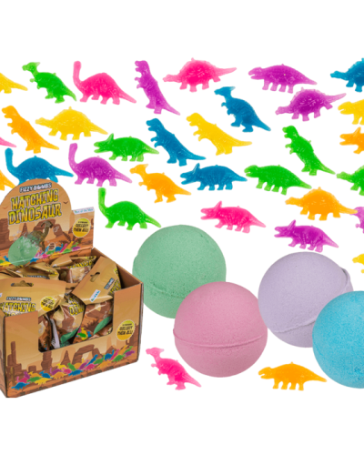 Bomba frizzante, con statuetta di Dinosauro,