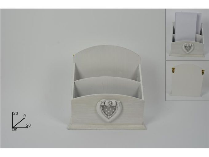 CASSETTA PORTALETTERE LEGNO CON CUORE SCOLPITO